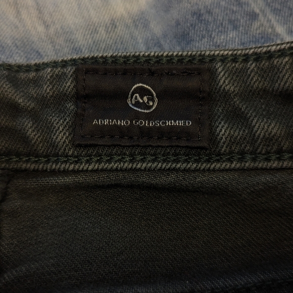 AG Adriano Goldschmied Isabelle High Rise Straight Crop Pintucked Lt Green 25R - Picture 10 of 11
